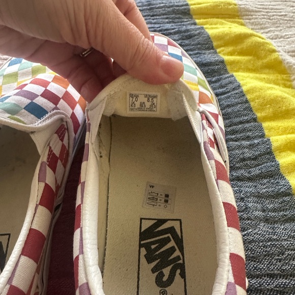 Vans Red and Orange Slip-On Sneakers Classic Style - Picture 2 of 4